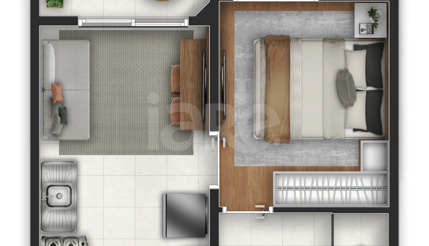 Planta — Apartamento 24,81 m²
