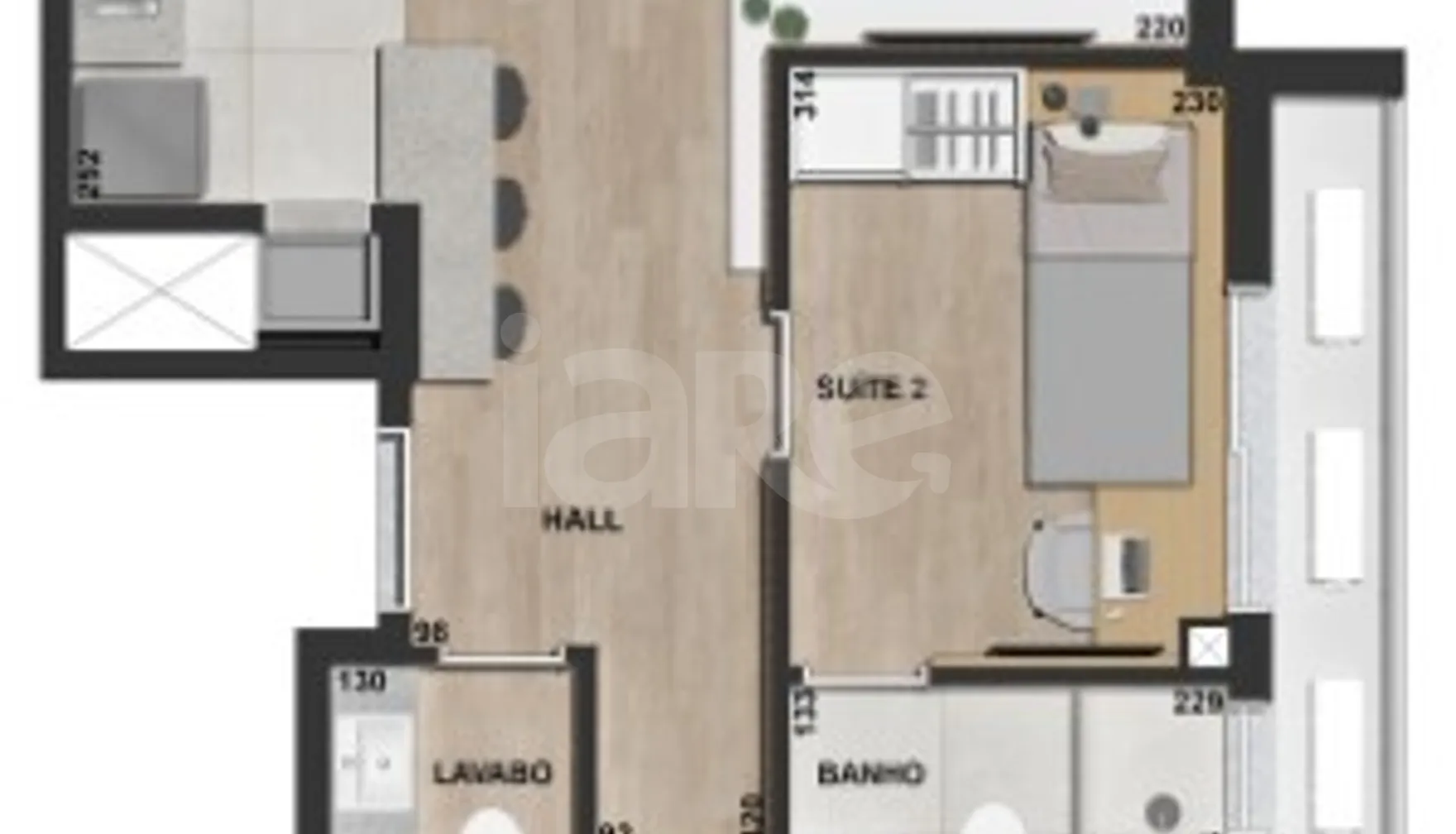 Planta — Apartamento 65,08 m²