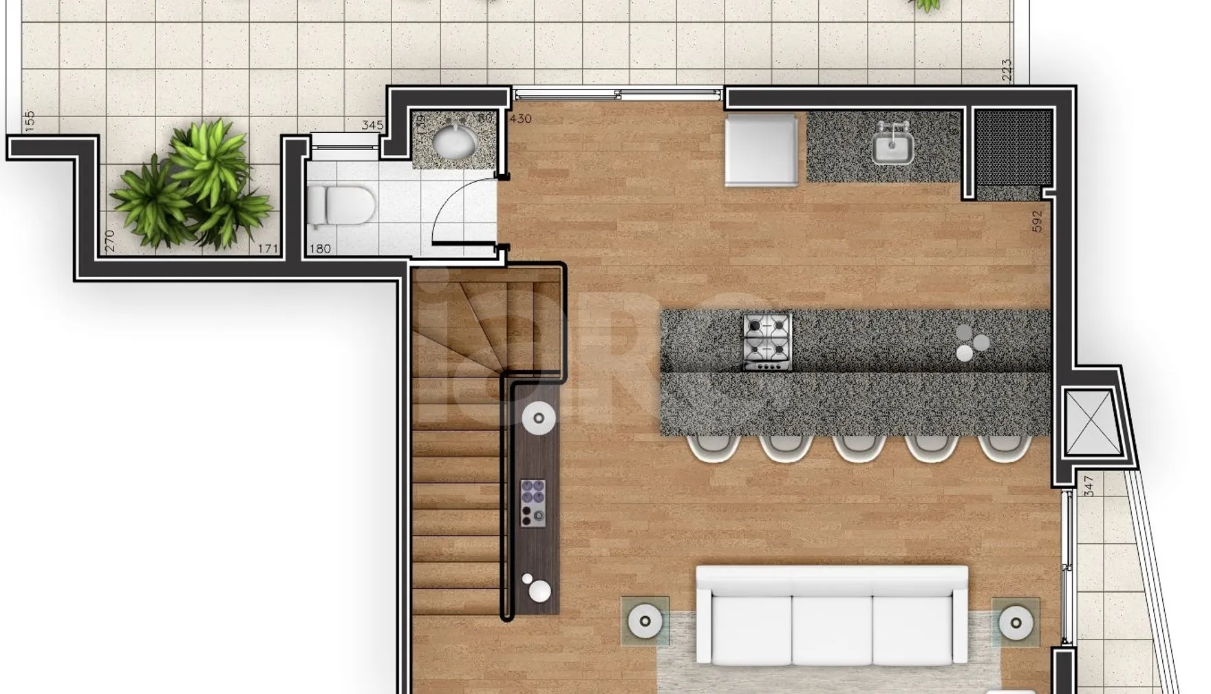 Planta — Cobertura Duplex 132,33 m²