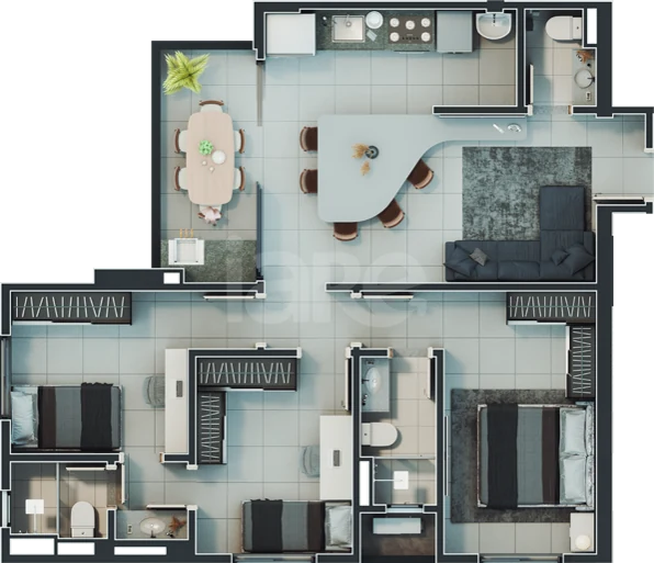 Planta — Apartamento 83,26 m²