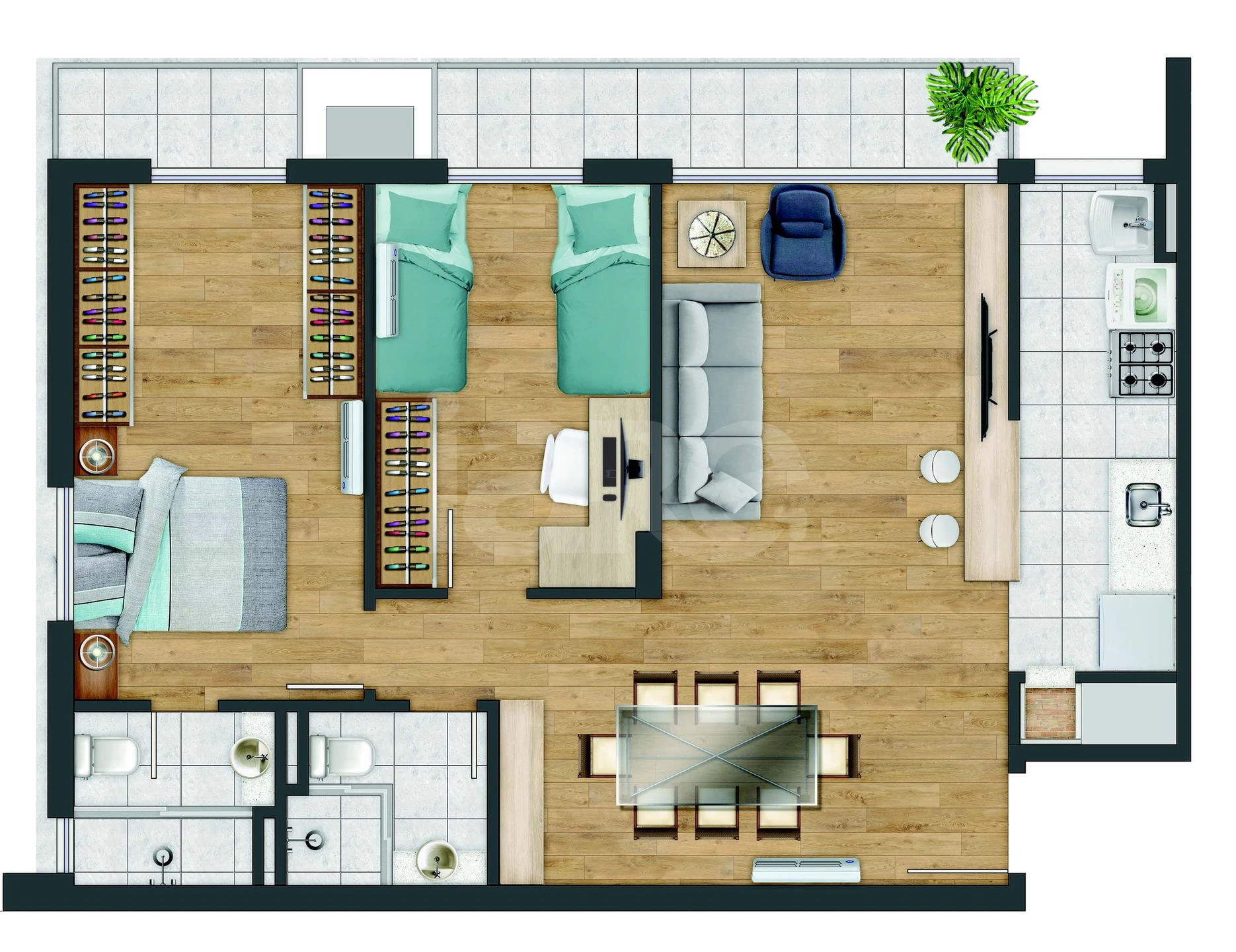 Planta — Garden 79,85 m²