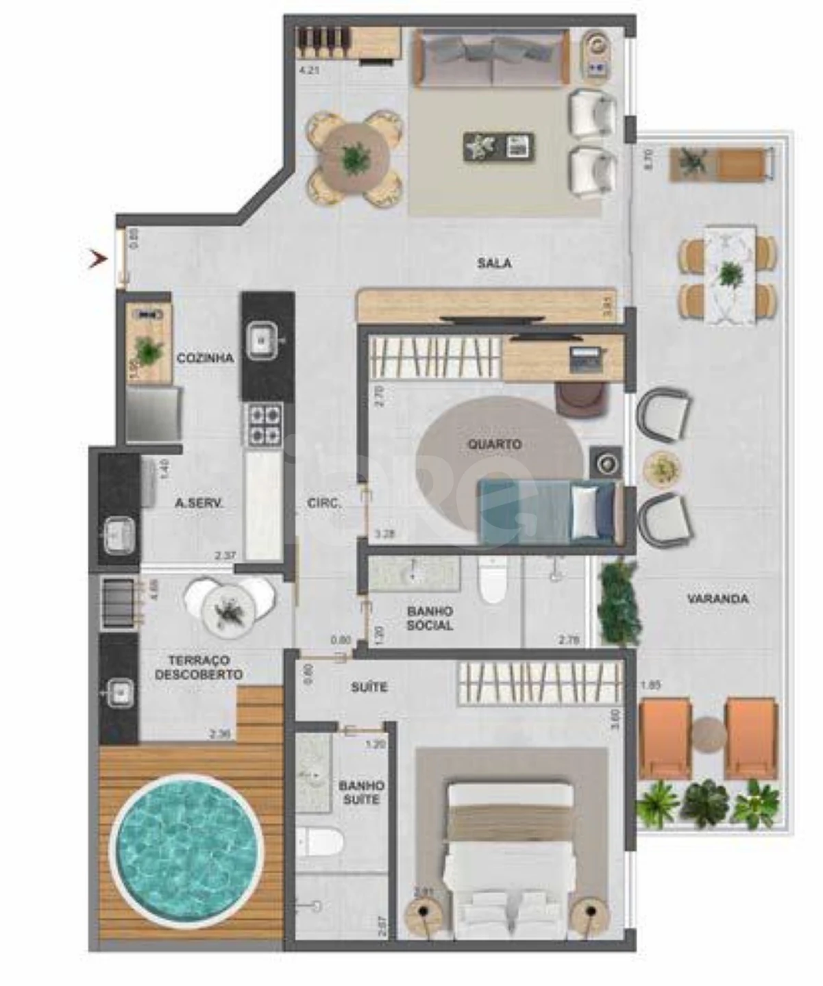 Planta — Garden 94,33 m²