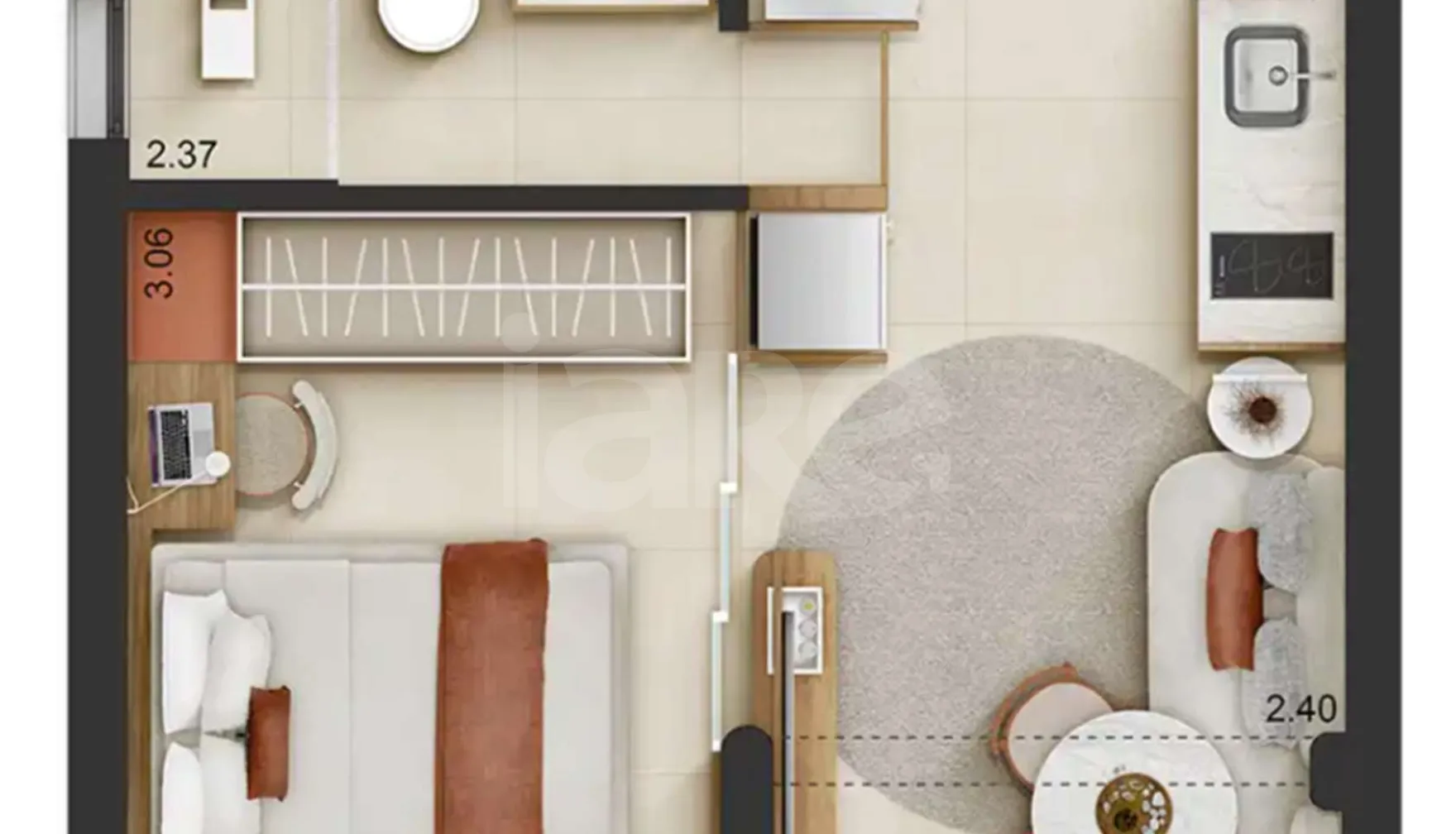 Planta — Apartamento 24,94 m²