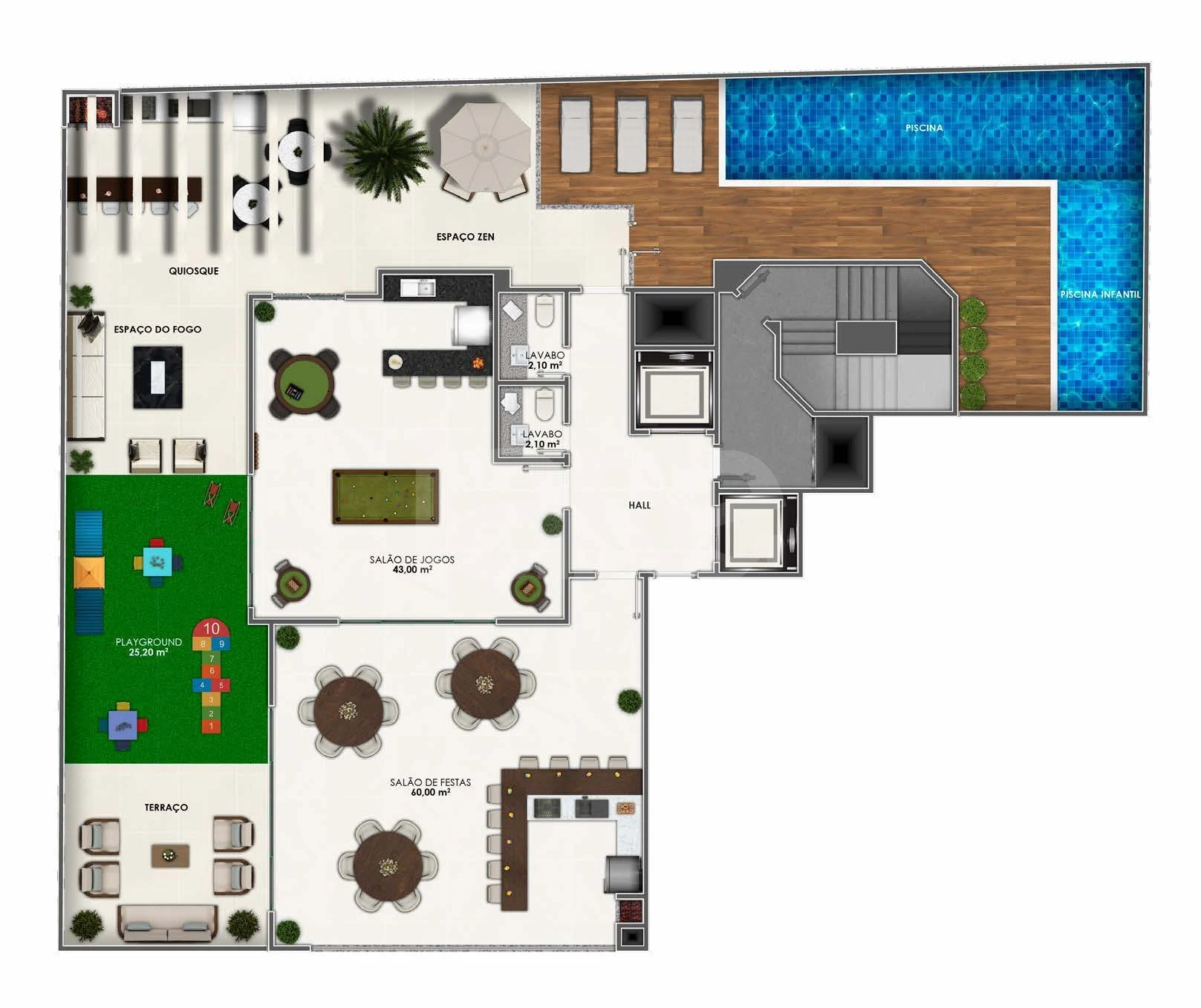 Planta — Pavimento lazer