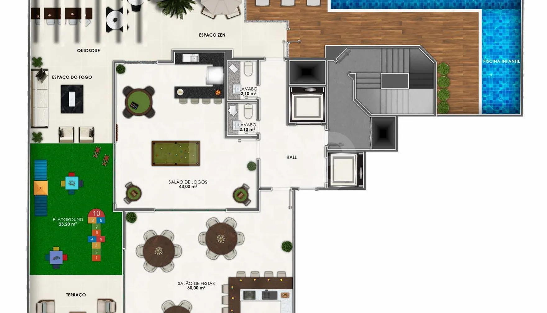 Planta — Pavimento lazer