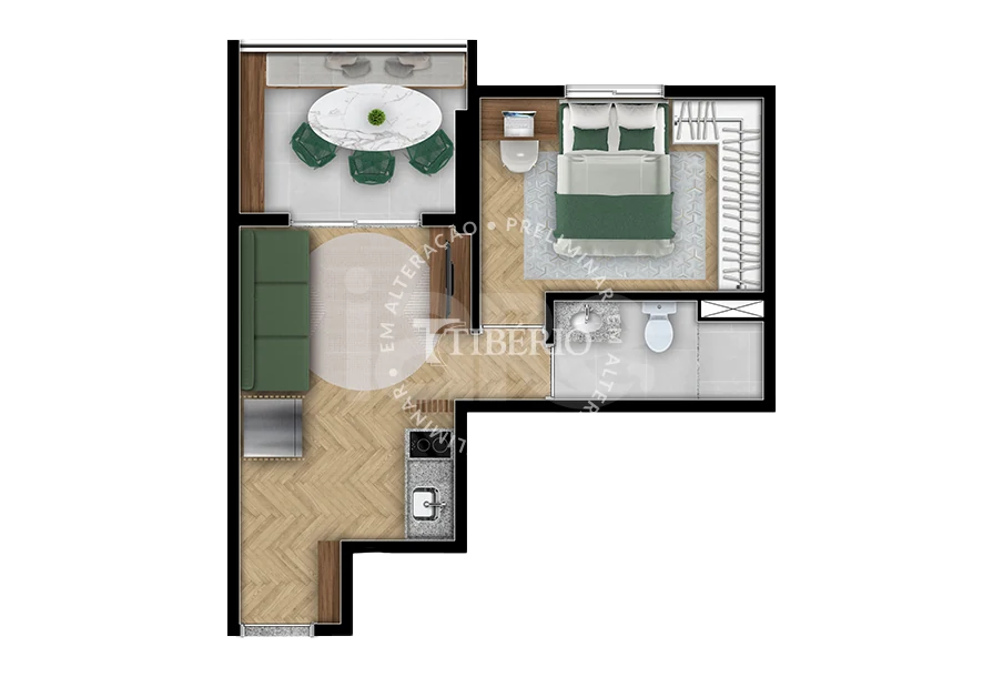Planta — Apartamento 33,31 m²