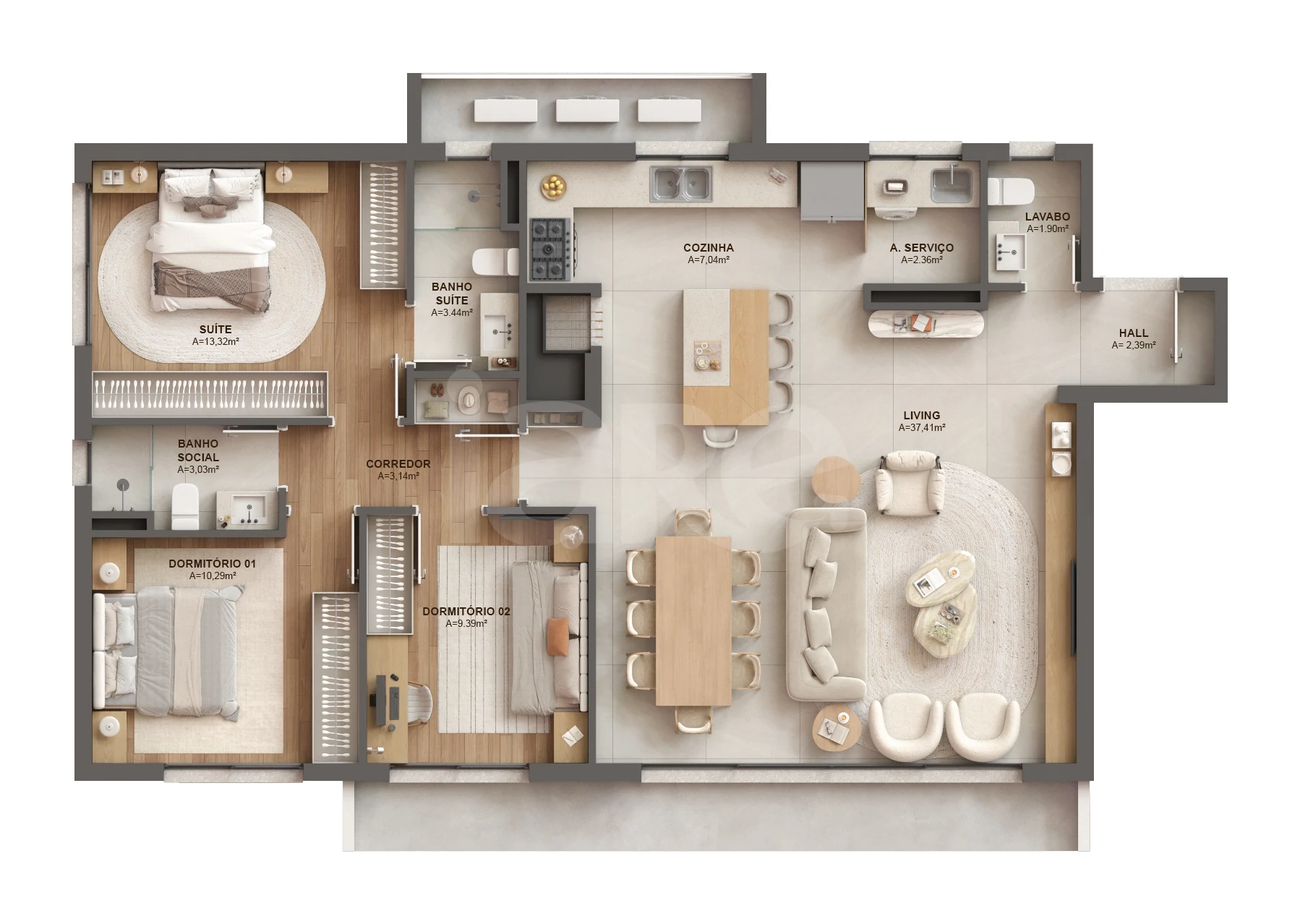 Planta — Apartamento 112,84 m²