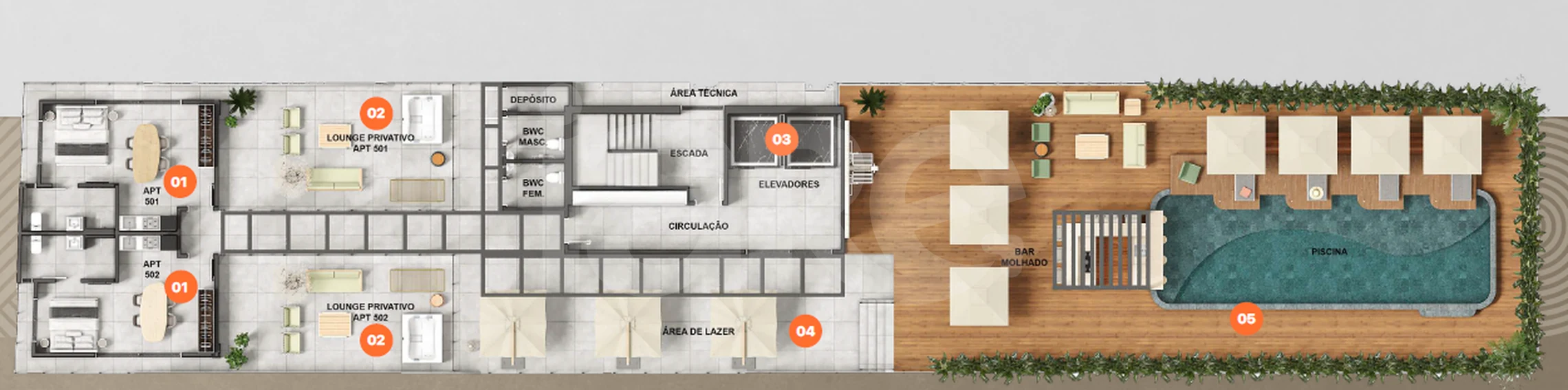 Planta — Pavimento rooftop