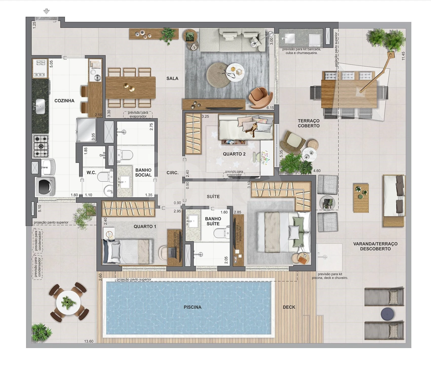 Planta — Garden 163,88 m² · 1º pavimento