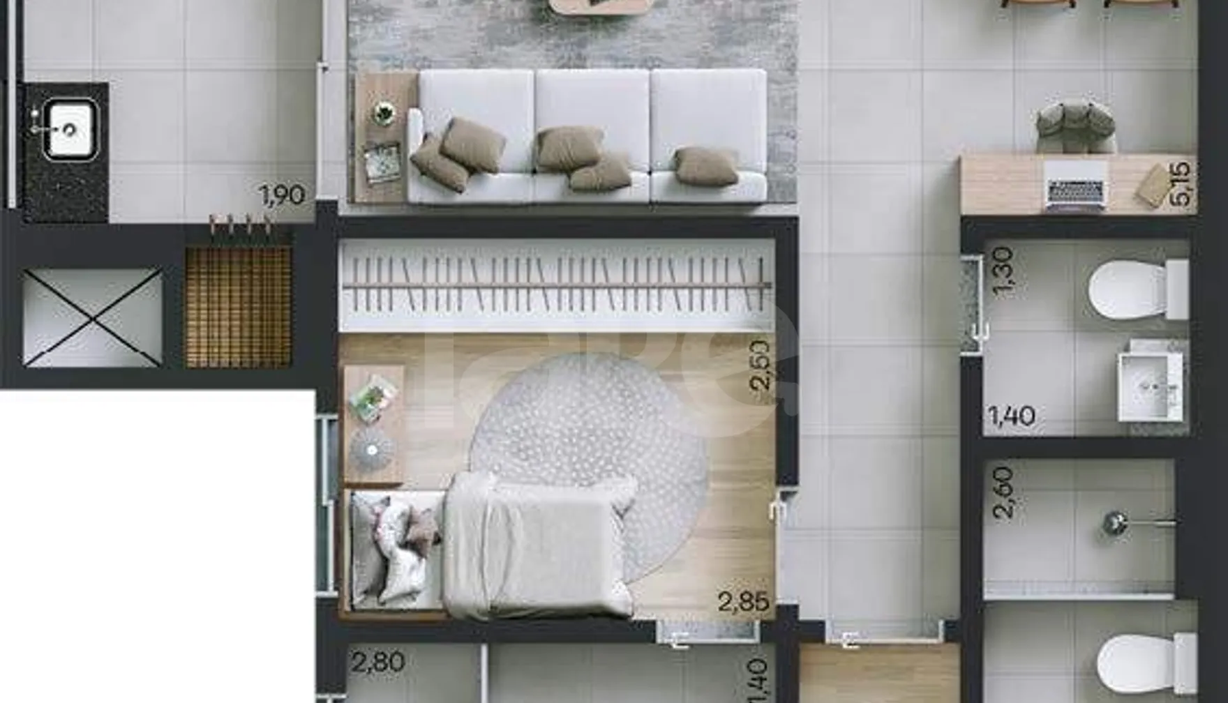 Planta — Apartamento 85,13 m²