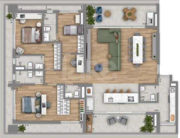 Planta — Cobertura Horizontal 187,86 m²
