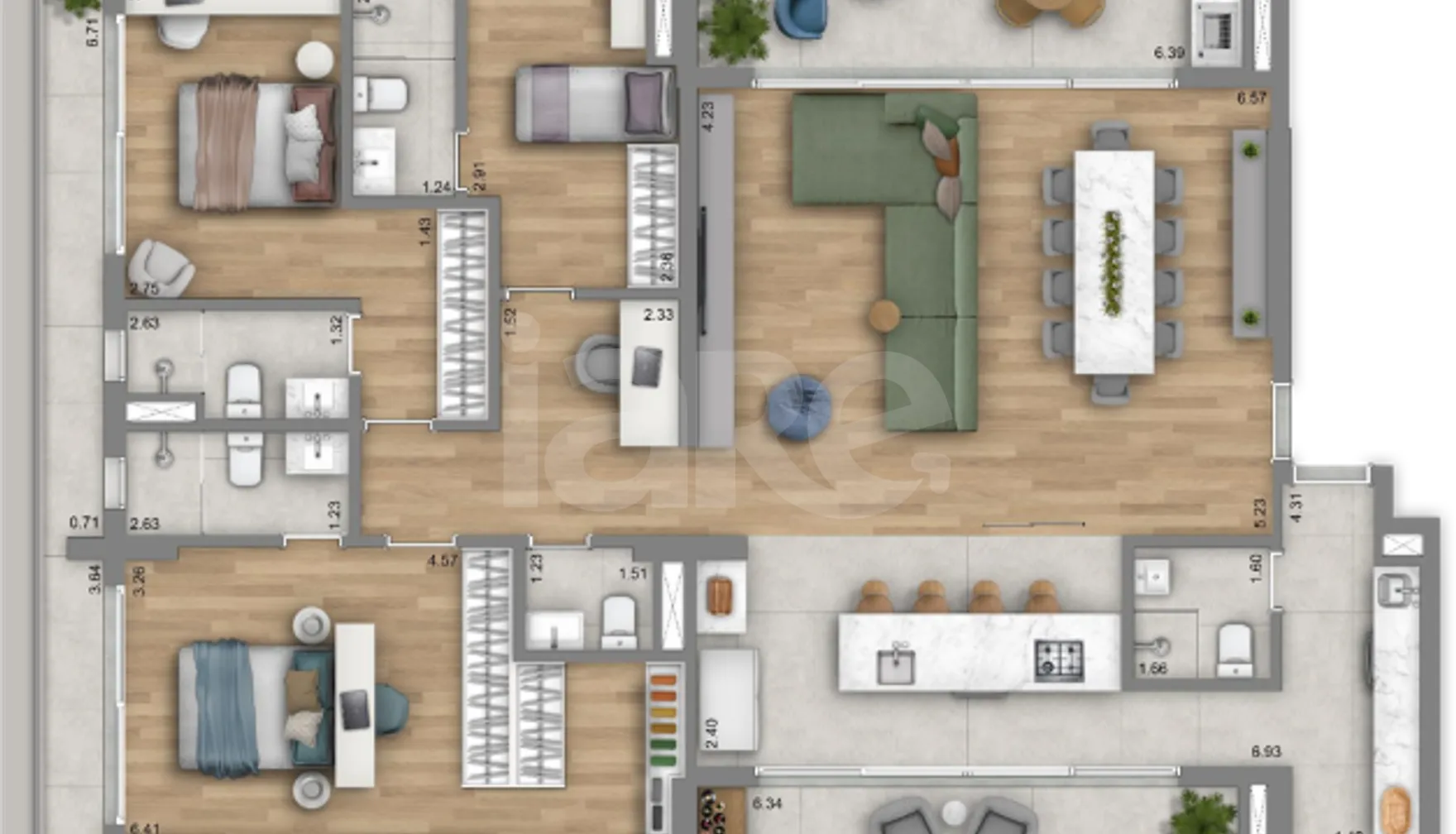 Planta — Cobertura Horizontal 187,86 m²