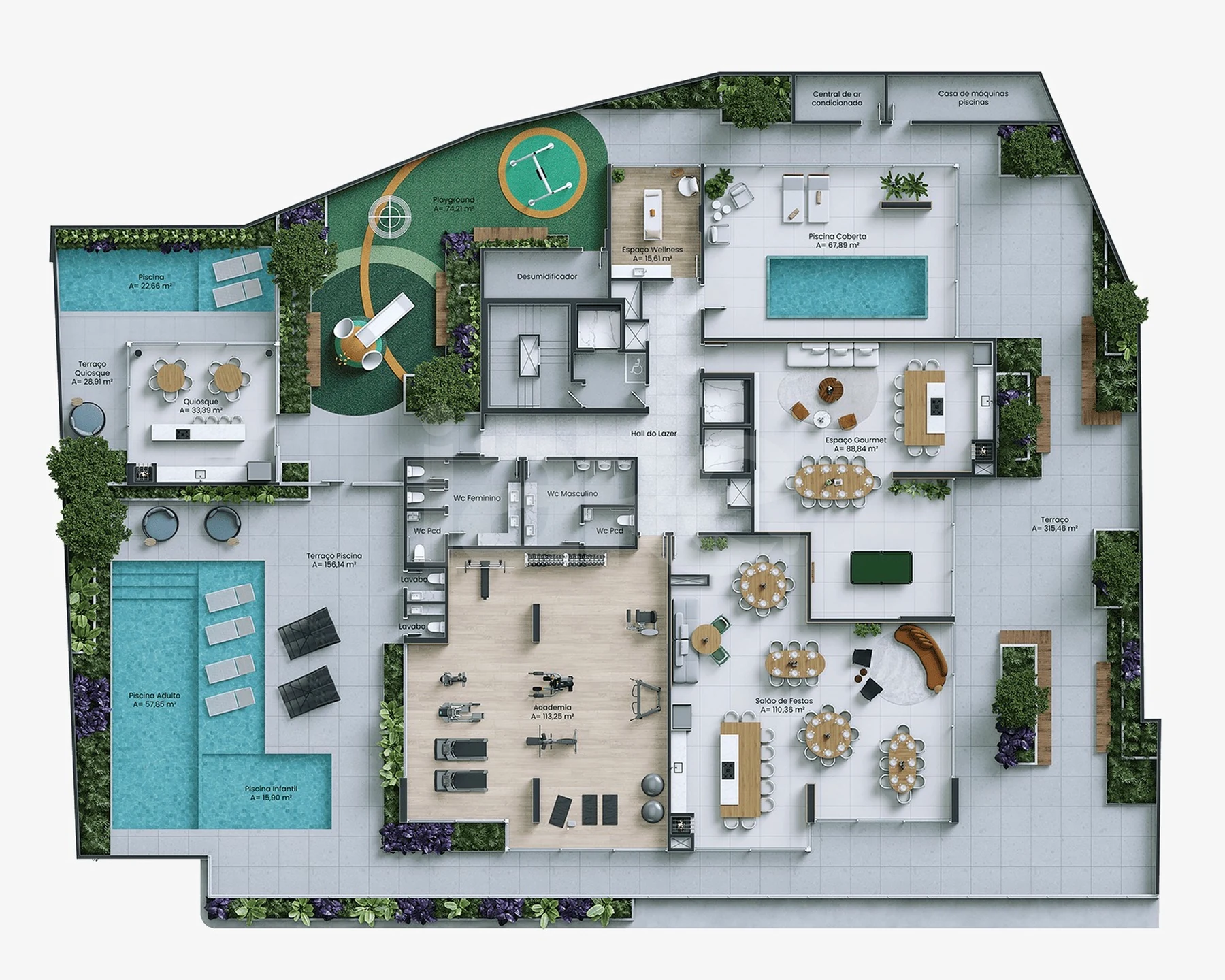 Planta — Pavimento lazer