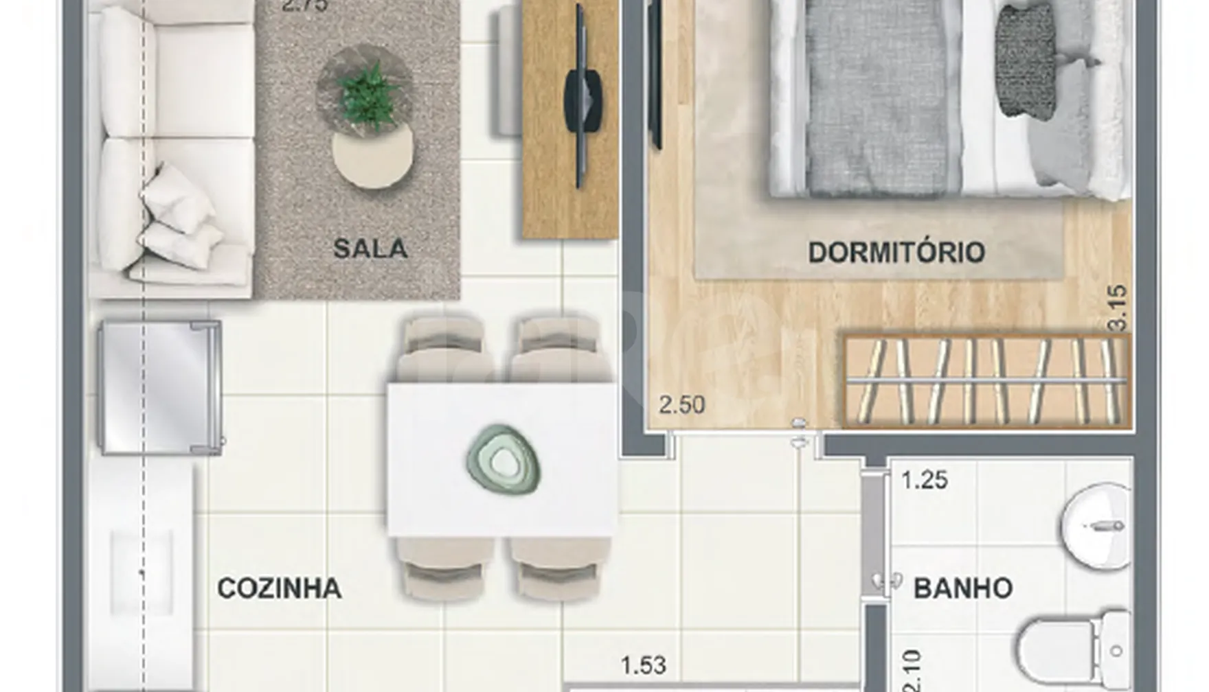 Planta — Apartamento 32 m²