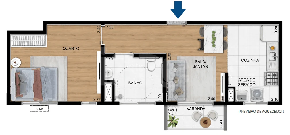 Planta — Apartamento 41,72 m²