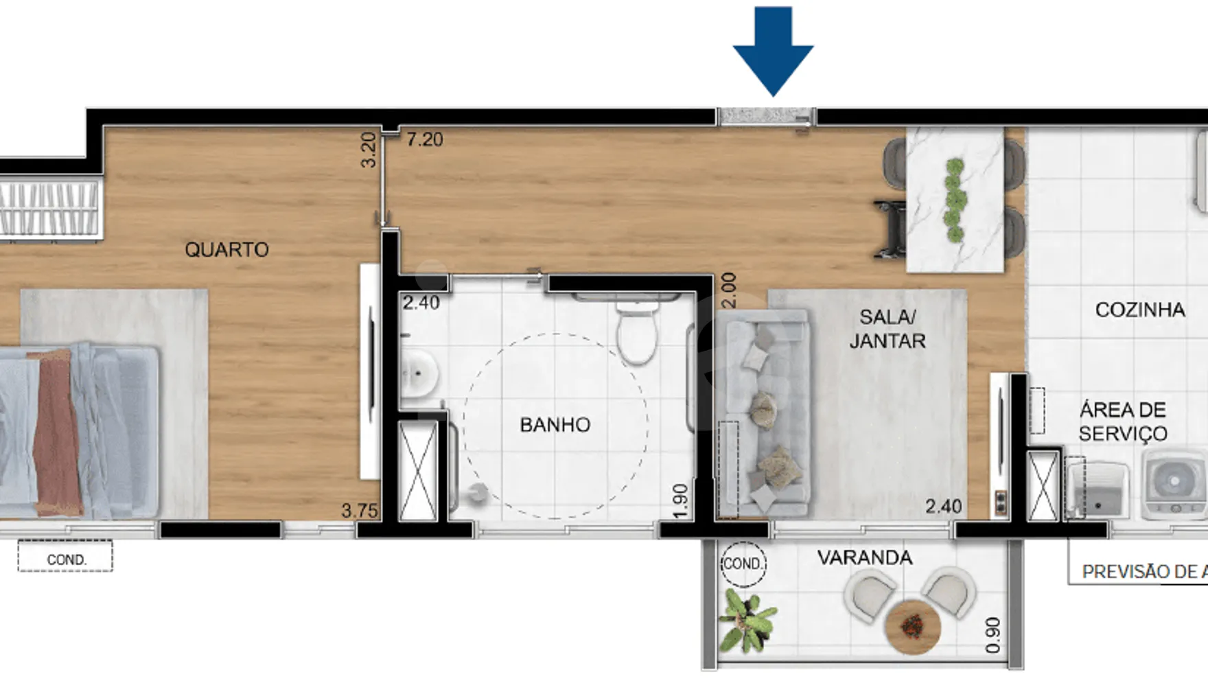 Planta — Apartamento 41,72 m²
