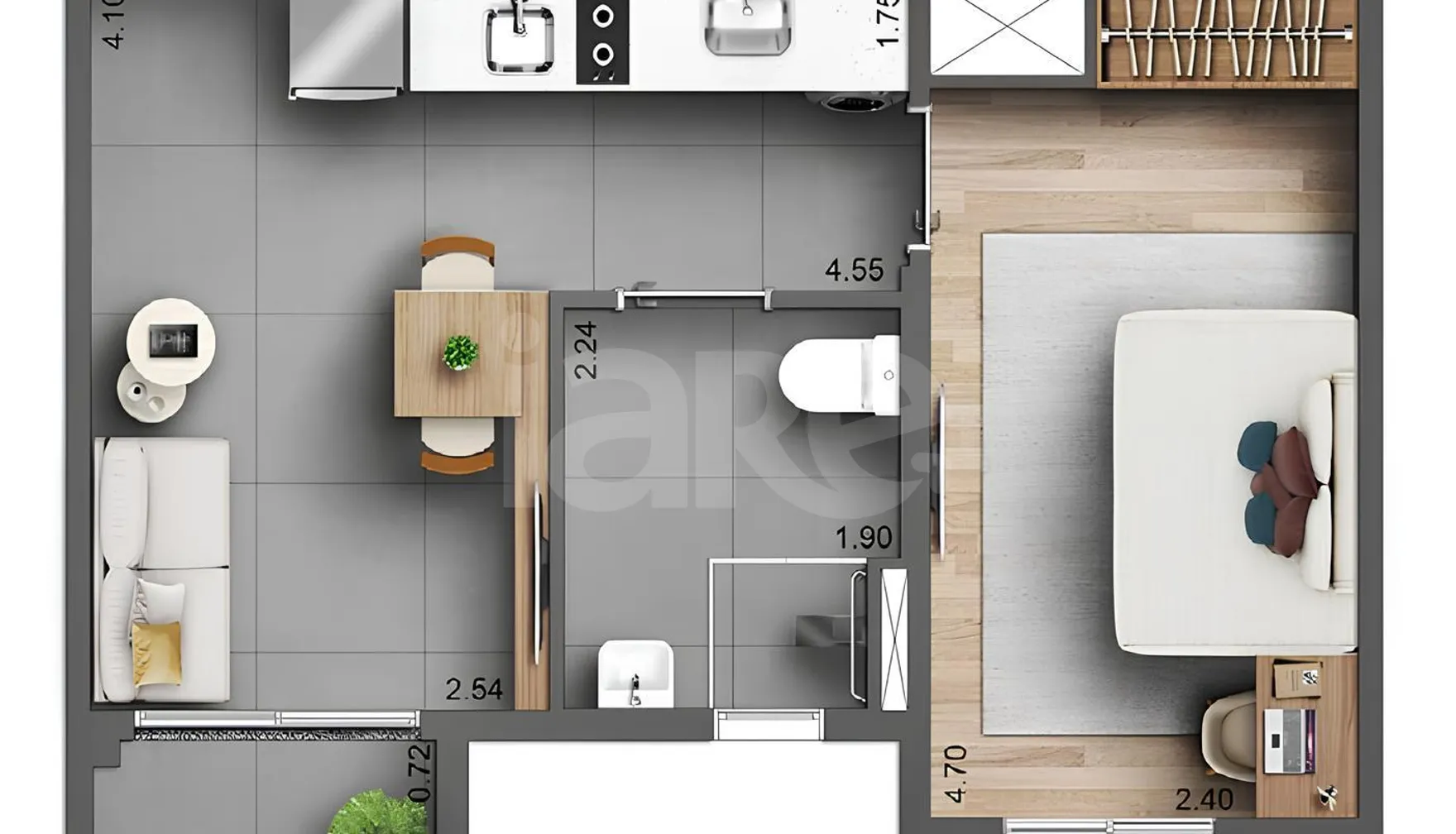 Planta — Apartamento 35,31 m²