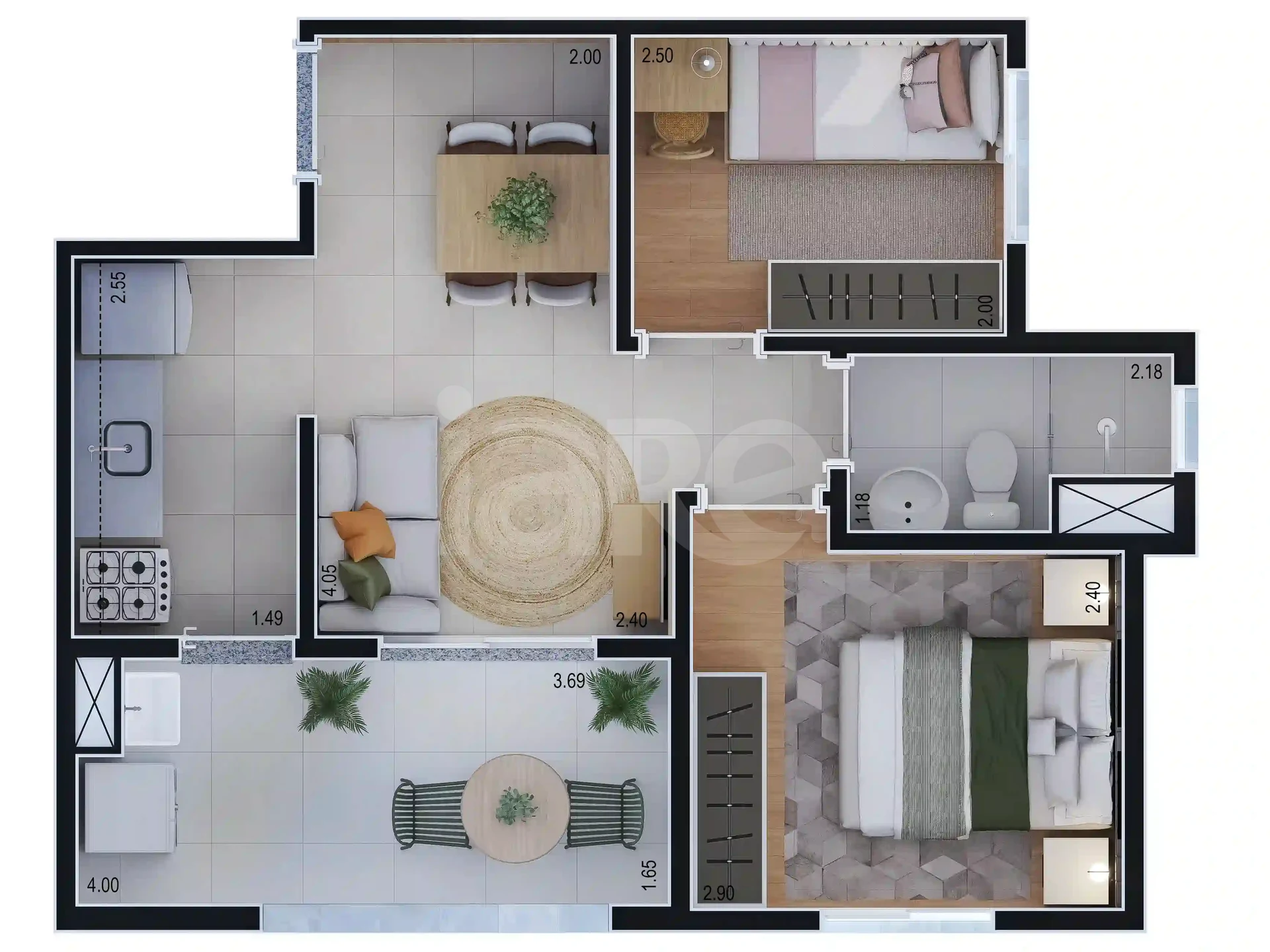 Planta — Apartamento 41 m²