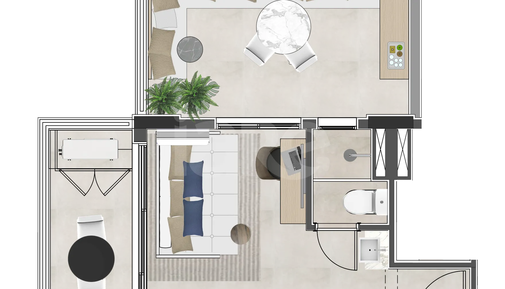 Planta — Apartamento 31,55 m²