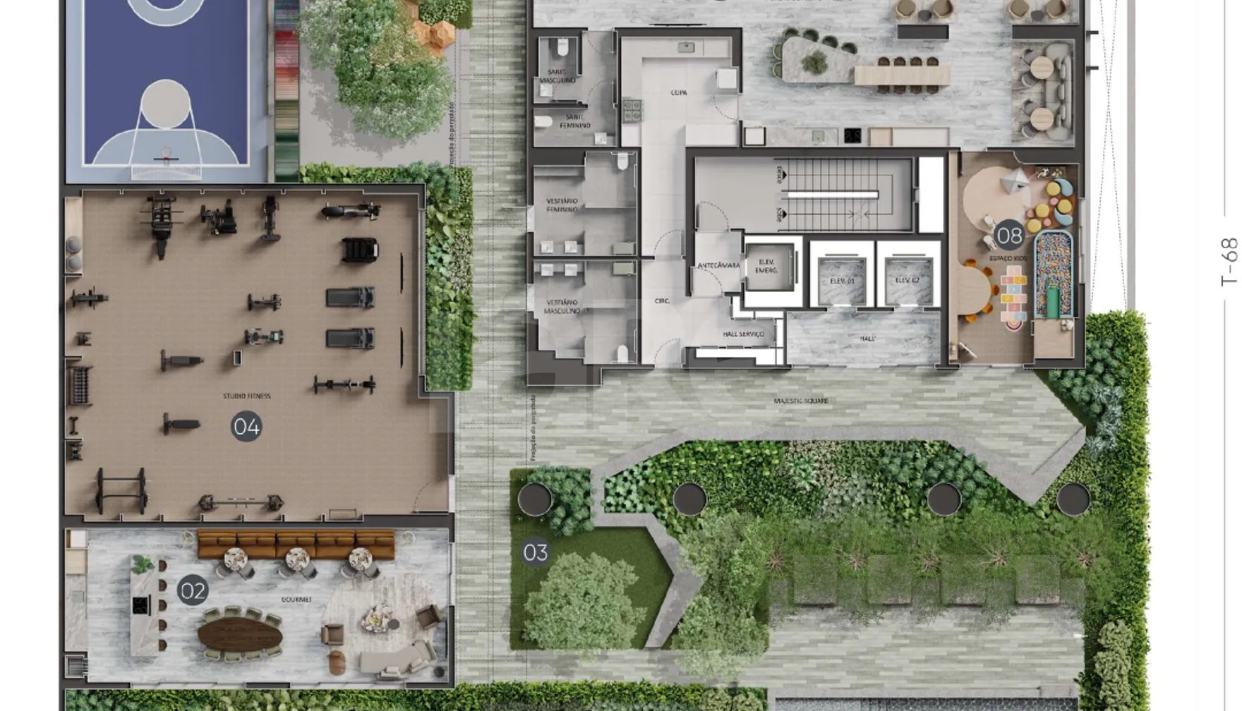 Planta — Pavimento lazer