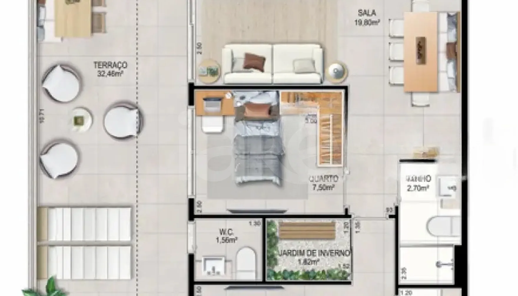 Planta — Cobertura Horizontal 93,87 m²