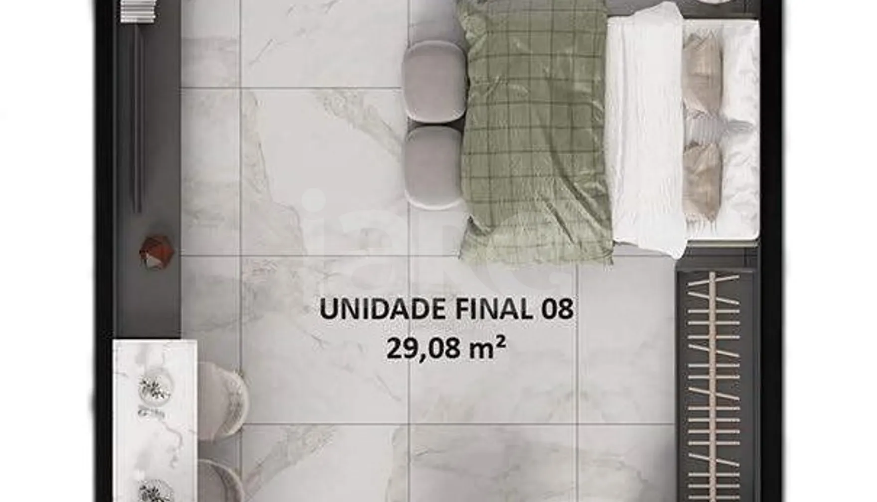 Planta — Studio 29,08 m²