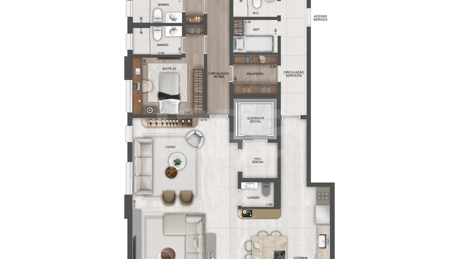 Planta — Apartamento 248,06 m²