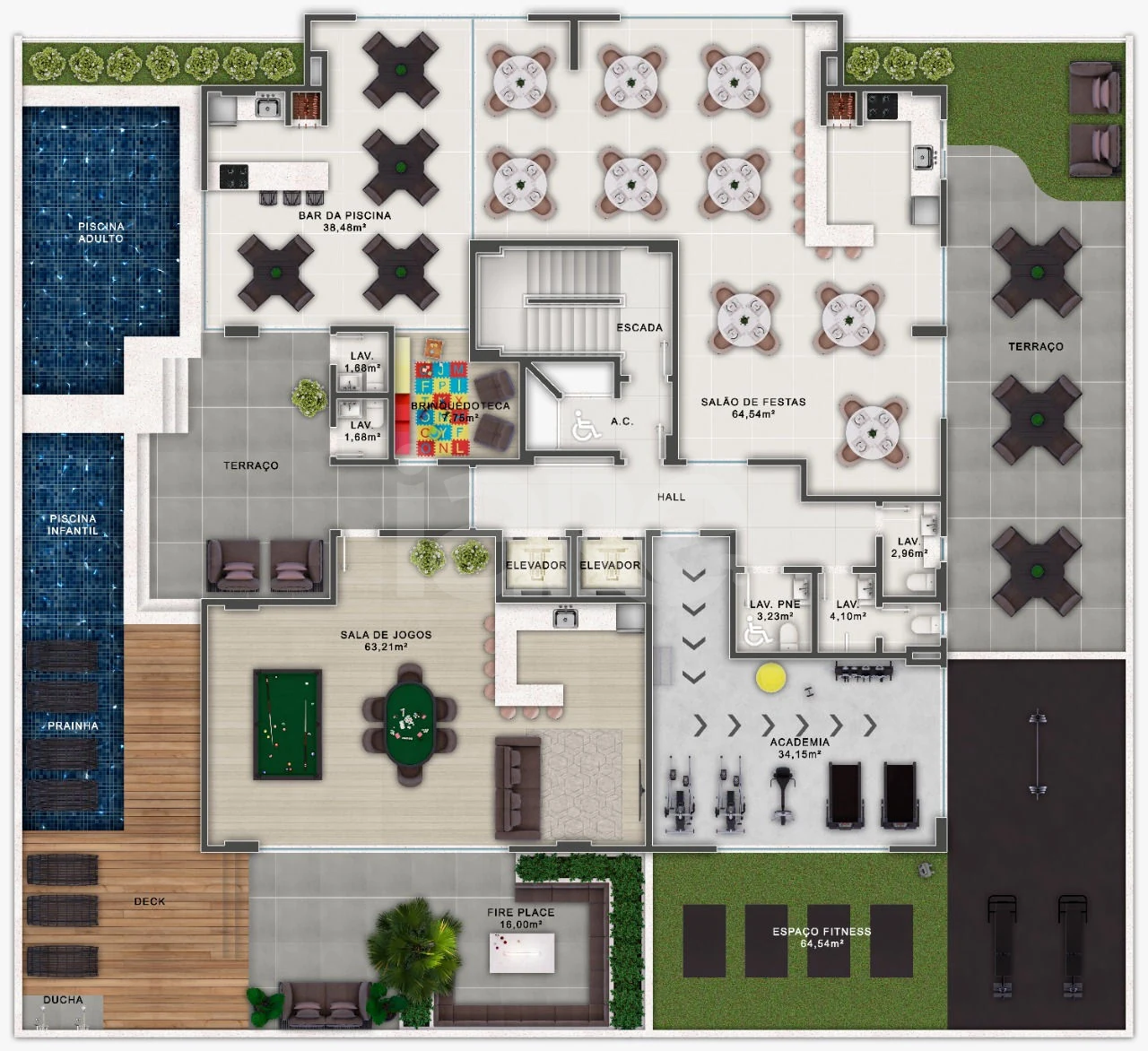 Planta — Pavimento lazer