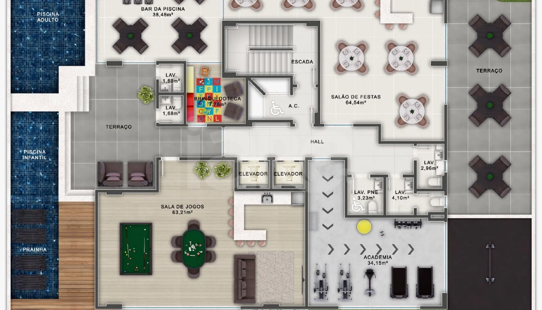 Planta — Pavimento lazer