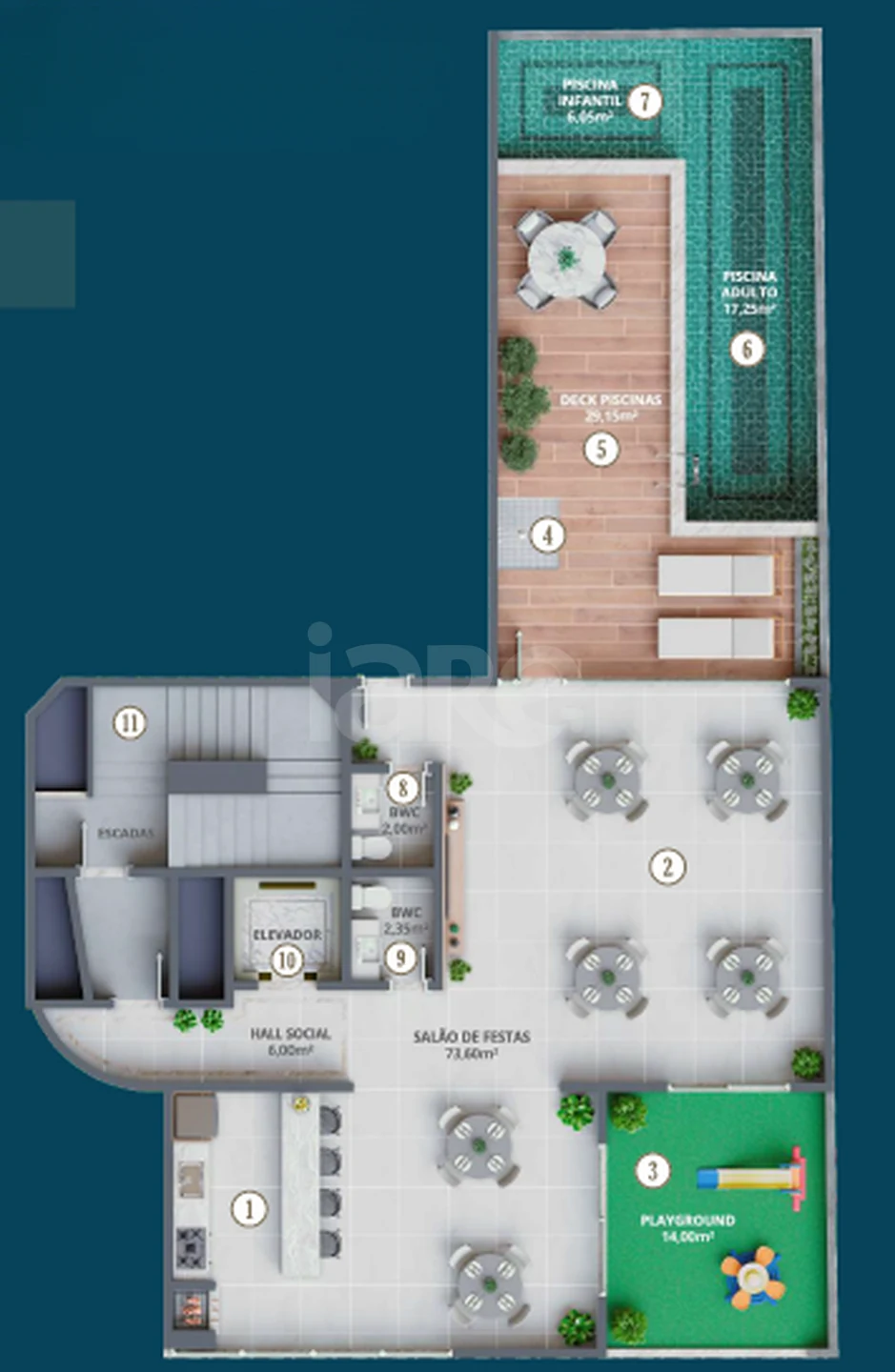 Planta — Pavimento lazer