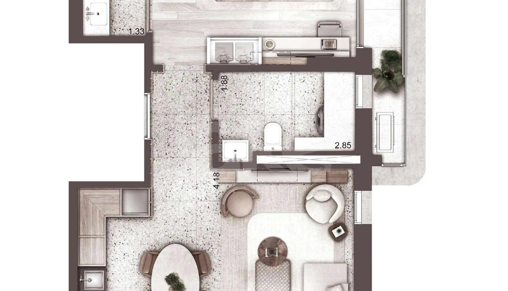 Planta — Apartamento 72,18 m²