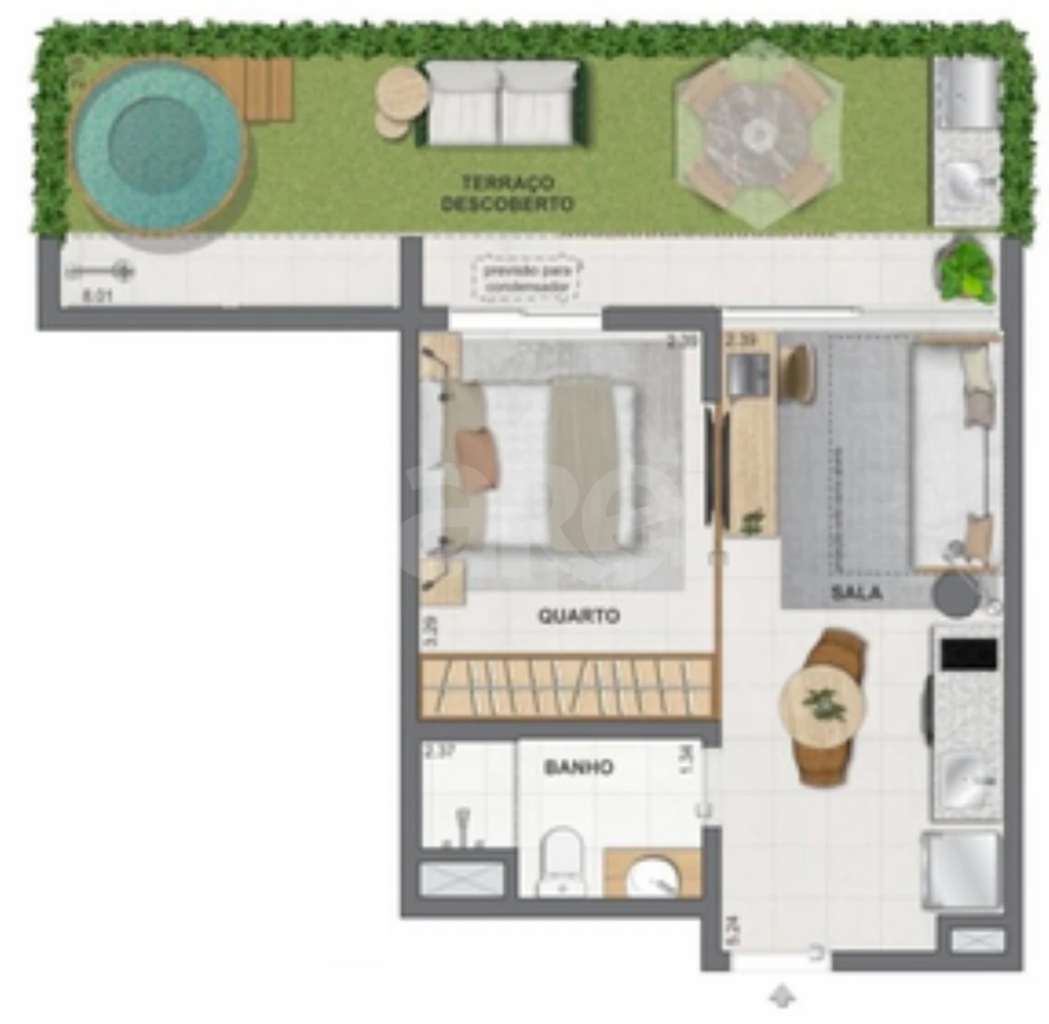 Planta — Garden 39,41 m²