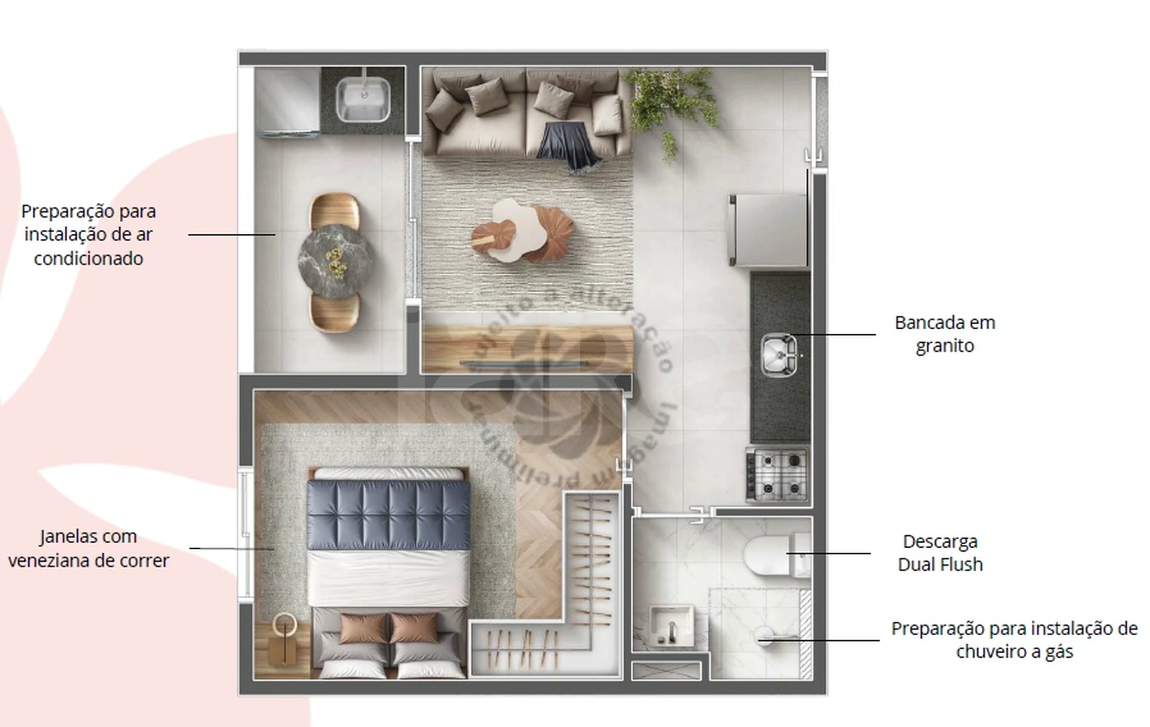 Planta — Apartamento 30,1 m²