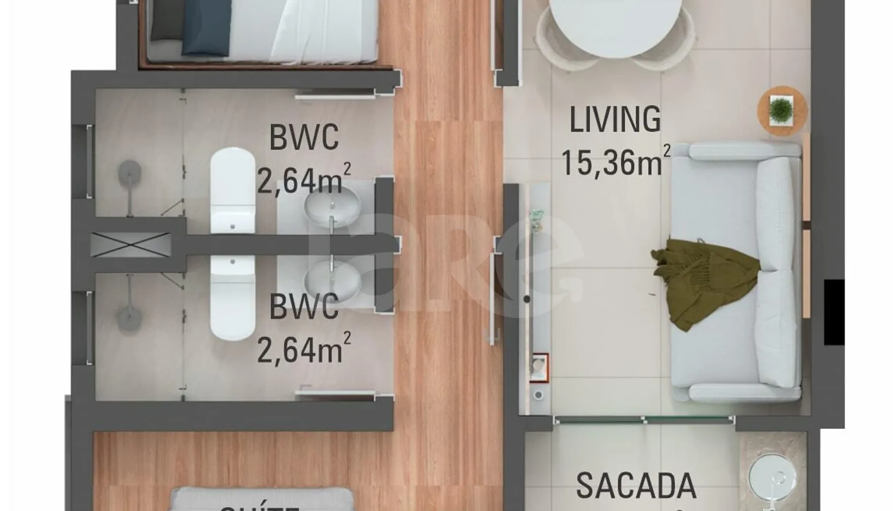 Planta — Garden 57,26 m²