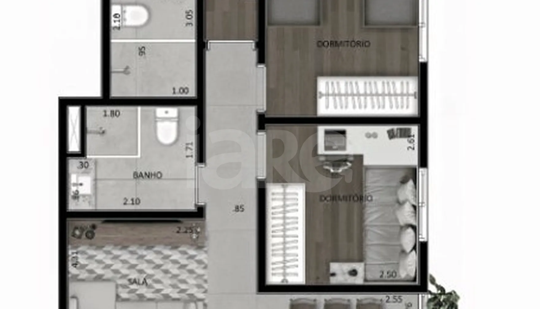Planta — Apartamento 66 m²