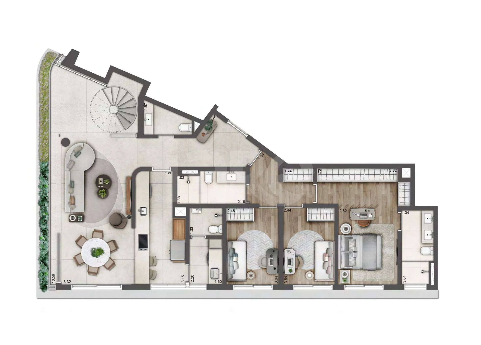 Planta — Cobertura Duplex 277,24 m²