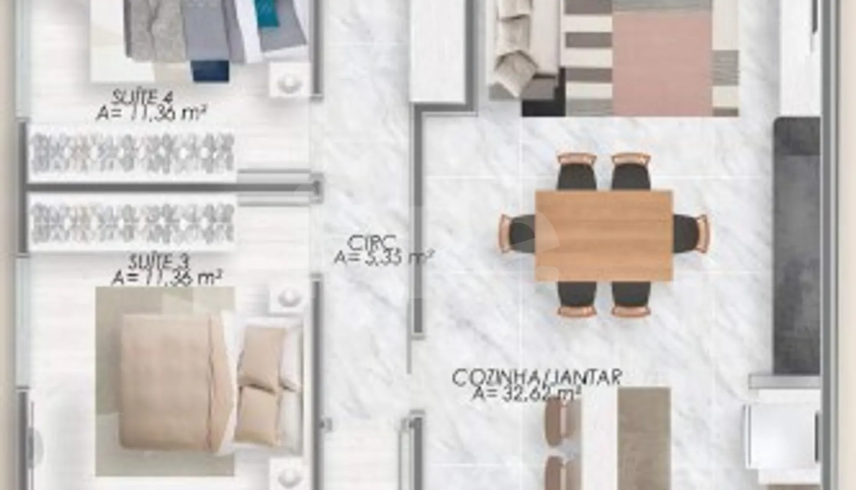 Planta — Apartamento 166 m²