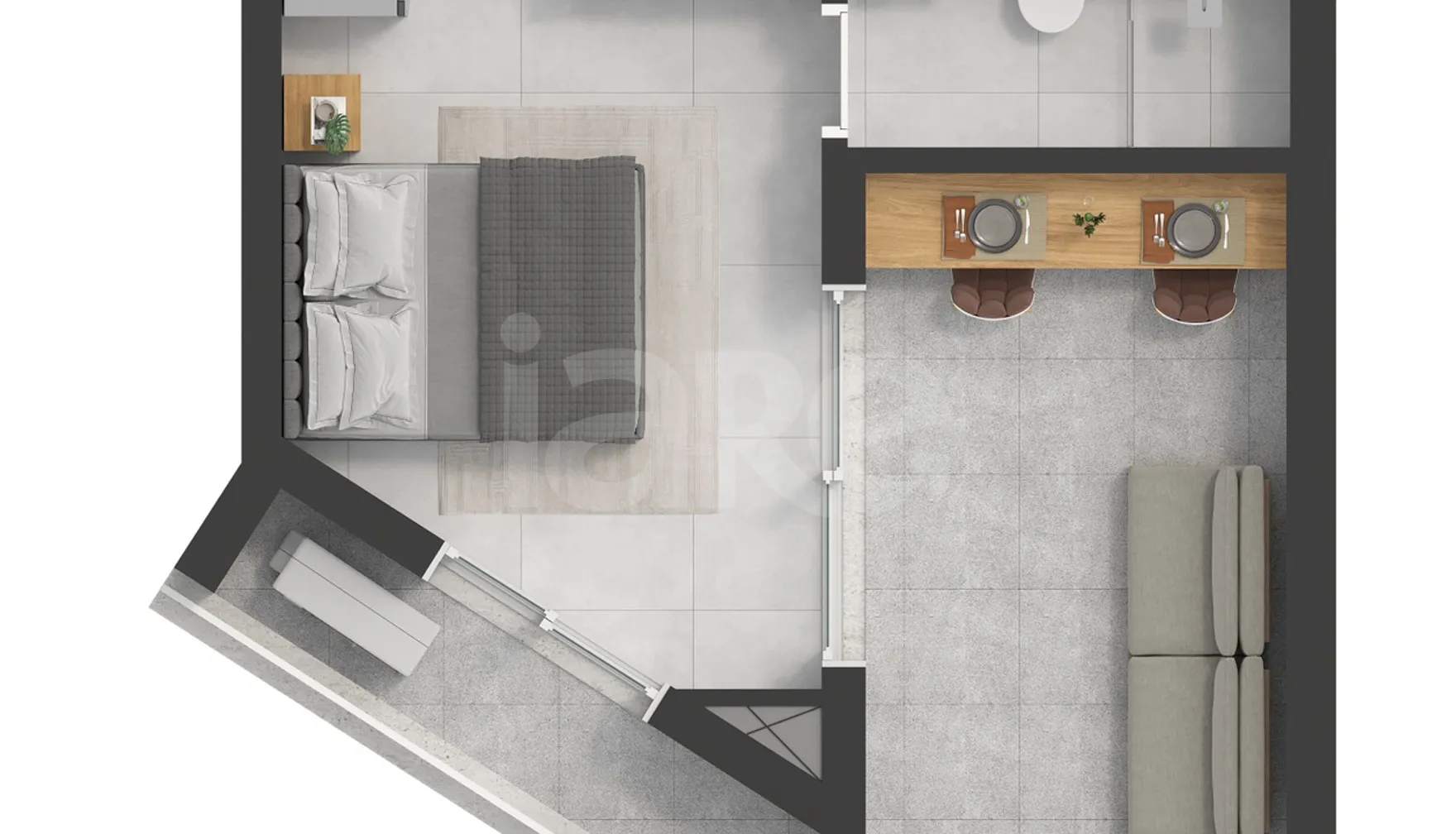Planta — Studio 37,52 m²