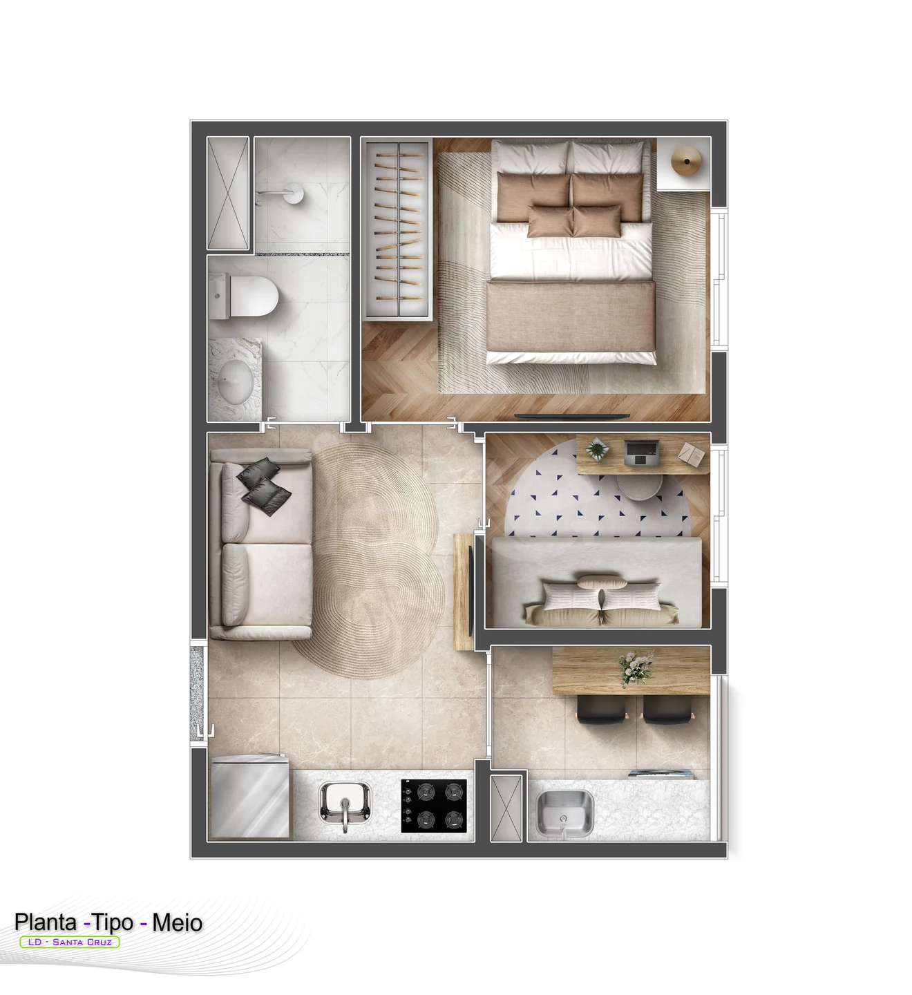 Planta — Apartamento 27,16 m²