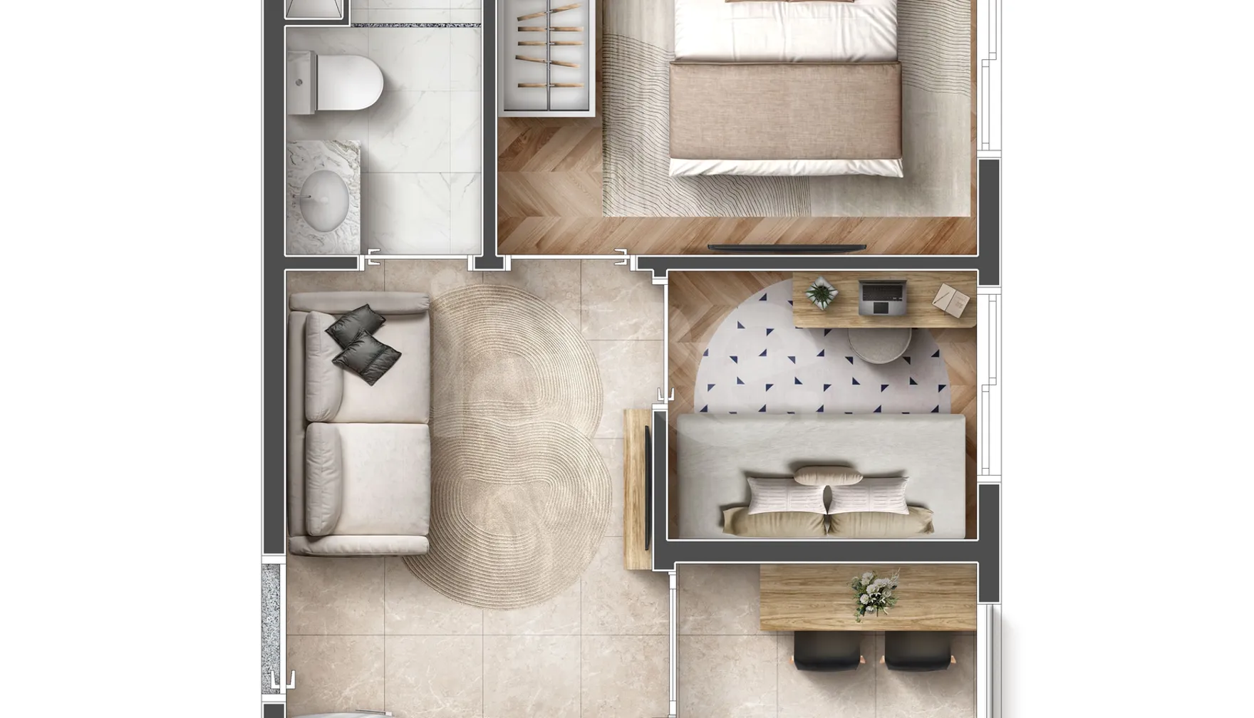 Planta — Apartamento 27,16 m²