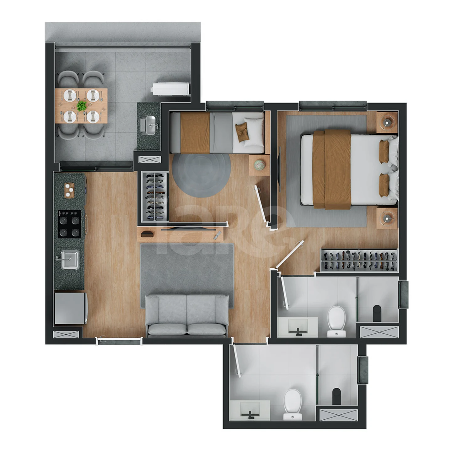 Planta — Apartamento 41,5 m²