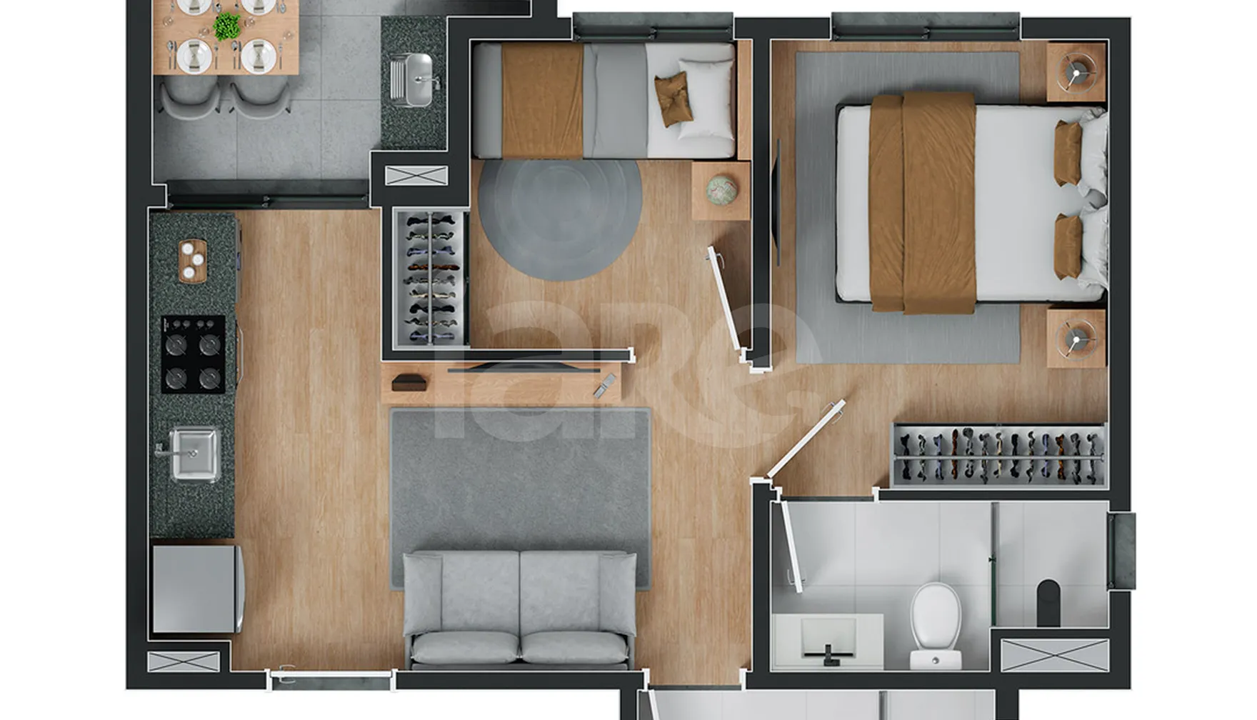 Planta — Apartamento 41,5 m²