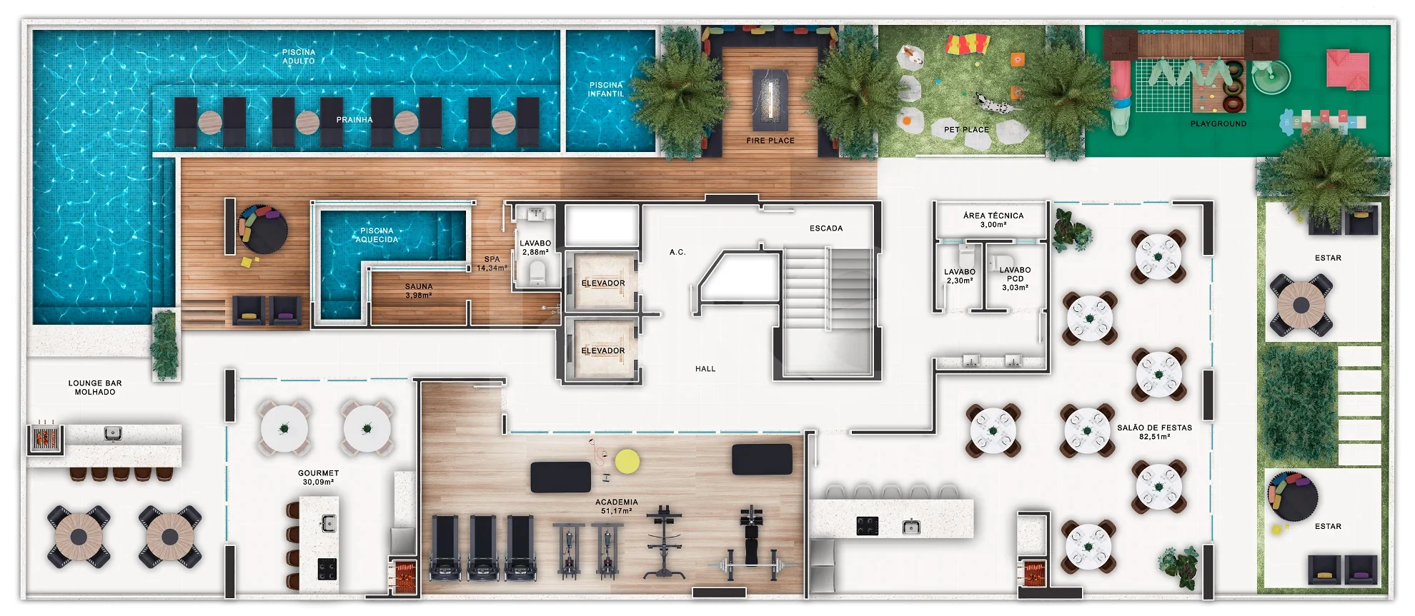 Planta — Pavimento lazer