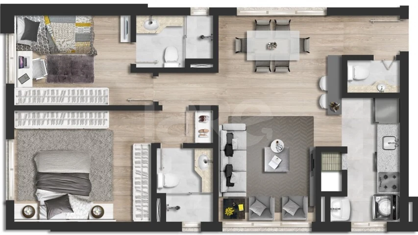 Planta — Apartamento 67,25 m²