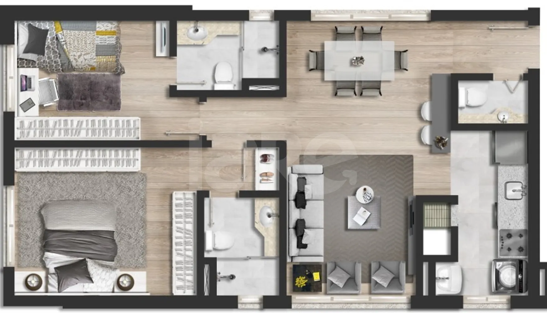 Planta — Apartamento 67,25 m²