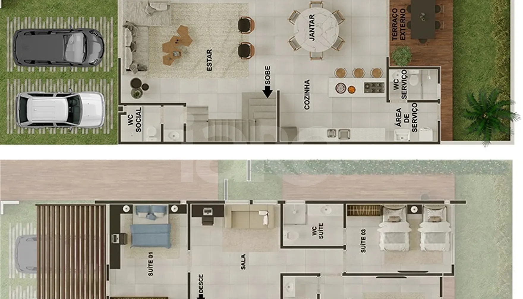 Planta — Casa em Condomínio 177,12 m²