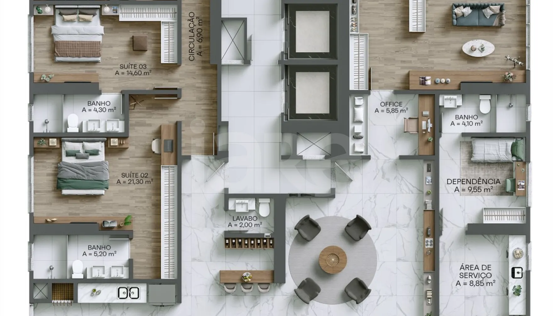 Planta — Apartamento 374 m²
