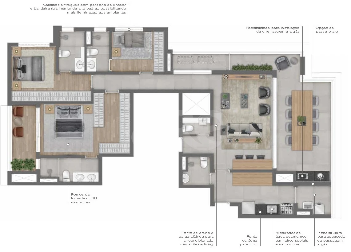 Planta — Apartamento 148,21 m²