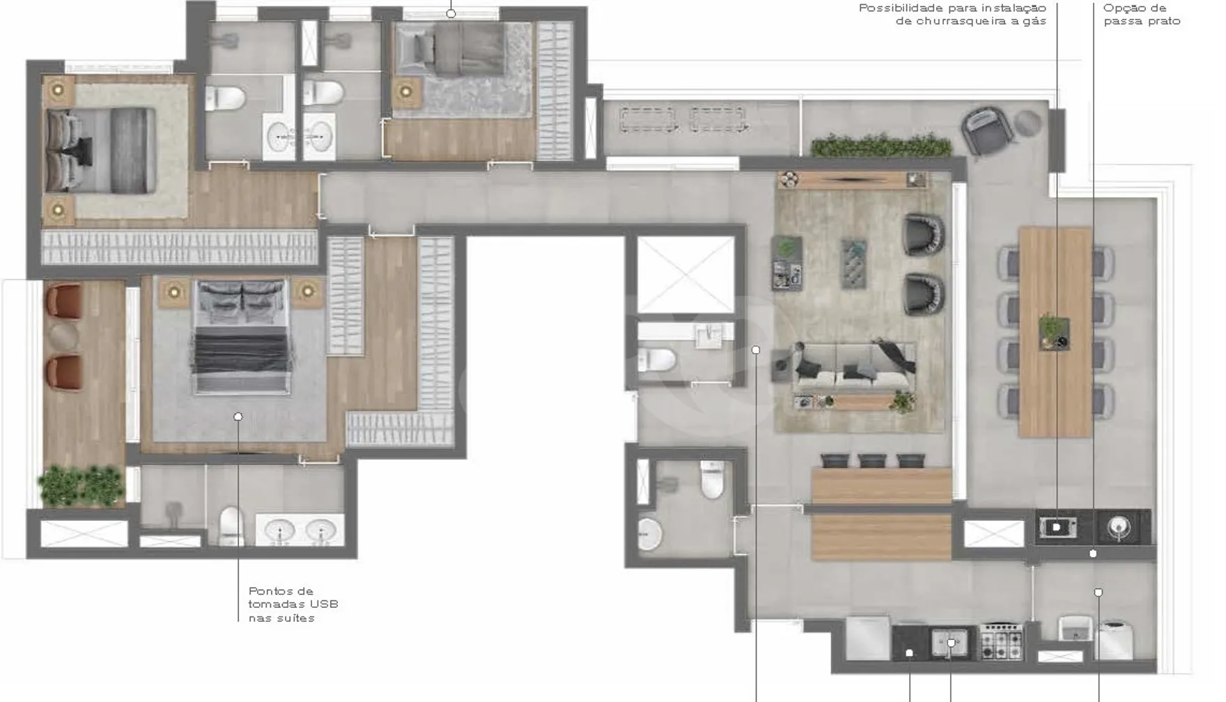 Planta — Apartamento 148,21 m²