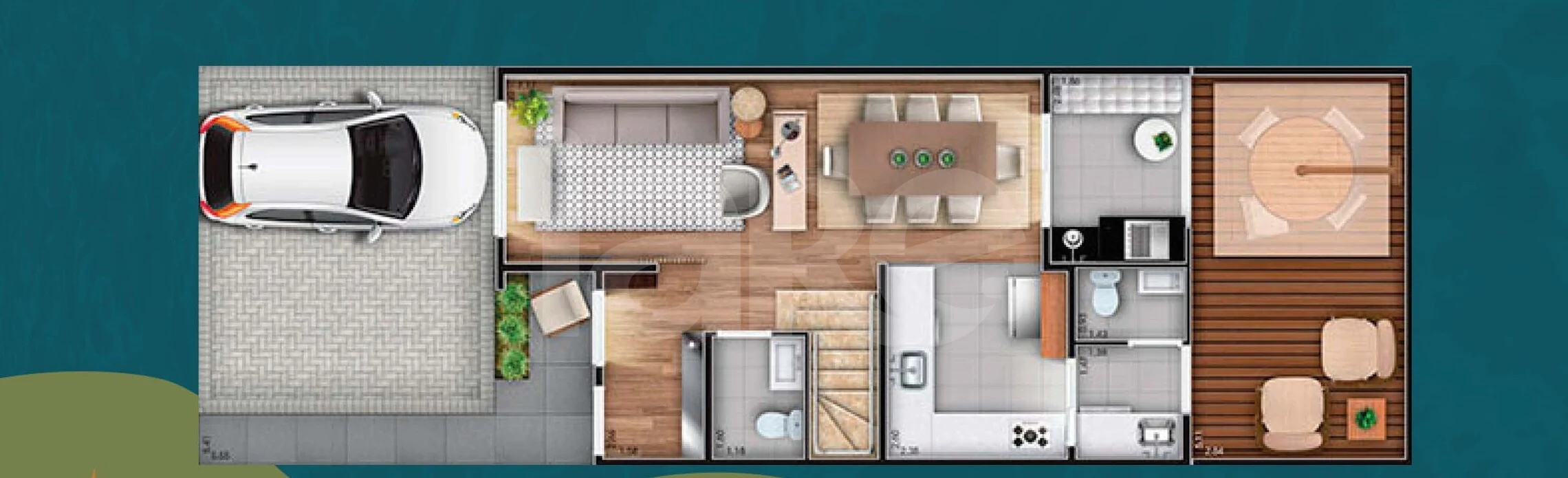 Planta — Casa em Condomínio 91,93 m²
